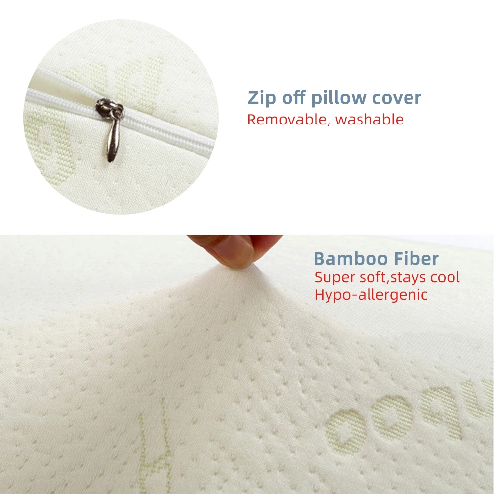 Sleeping Bamboo Fiber Pillow Memory Foam Pillows Healthy Breathable Pillow Orthopedic Neck Fatigue Relief Drop Shipping