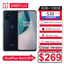 Oneplus Snapdragon 670 Nord N10 5G Smartphone 128GB 6GB WCDMA/GSM/5G/LTE NFC Dash Charge