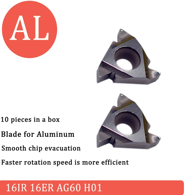 16IR 16ER AG60 H01 Carbide Aluminum Internal And External Turning Tool Thread Insert Cutting CNC Tools AL +TIN Alloy Wood | Инструменты