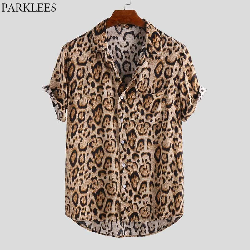 Animal print hawaiian shirt Clearance
