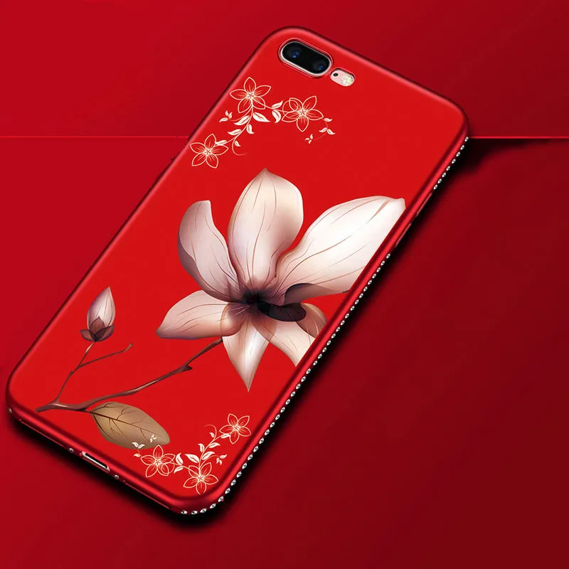 Алмазный цветочный чехол для Iphone 5 5S SE 6s 6 7 8 Plus противоударный ТПУ мягкий X XR XS Max 11