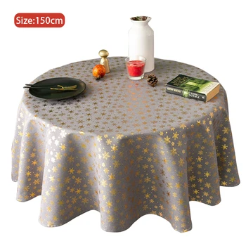 

Christmas Decoration Oilproof Cotton And Linen Soft Dinning Protective Home Hotel Anti-dirt Printed Round Table Cloth Festival