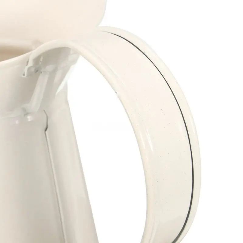 Vintage Tall Shabby Chic Cream Vase Enamel Pitcher Jug Wedding Home Decor