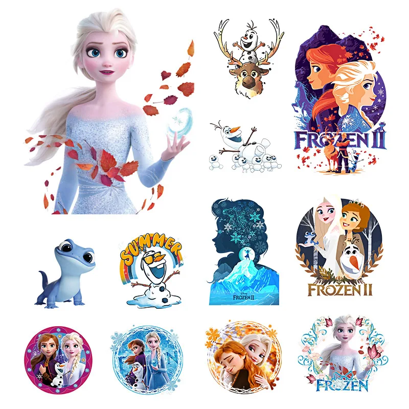 

Disney Movie Heat Transfers Vinyl Stickers Frozen Elsa Anna Princess Cartoon Patches for Clothing Cute Iron on Patch For Girls