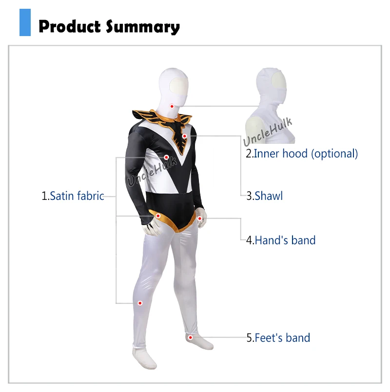 Choujin-Sentai-Jetman-Black-Condor-Satin-Fabric-Cosplay-Costume-with-shawl-UncleHulk-12