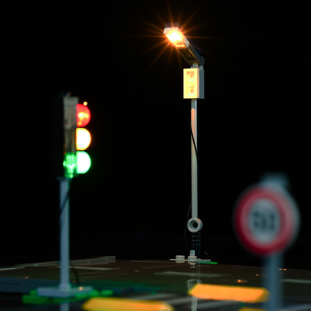 LED-Licht-Set für 60304, Stadtkreuzung, Straßenplatten, Spur, Ampel, Bausteine, DIY-Spielzeug (nicht im Lieferumfang enthaltene Bausteine) – Detail 15