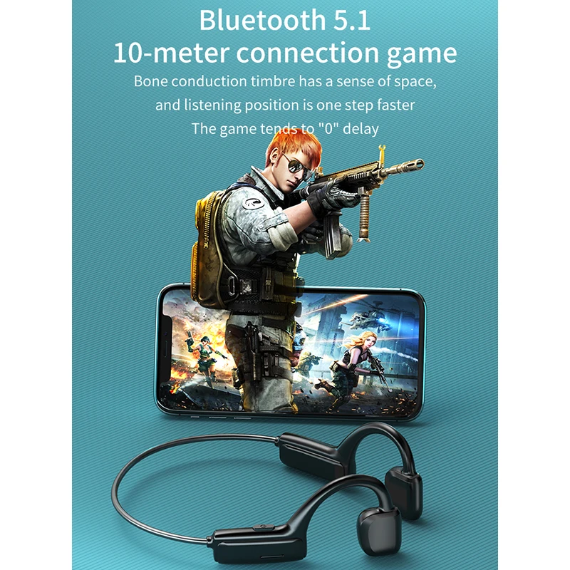 Căști Bluetooth cu conducție osoasă, căști sport, impermeabile, cu reducere a zgomotului, căști intraauriculare_voghion.com