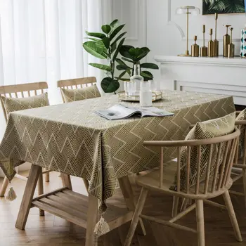 

Waterproof wave triangular Jacquard Tablecloth modern simple tablecloth household table tea table cover rectangle