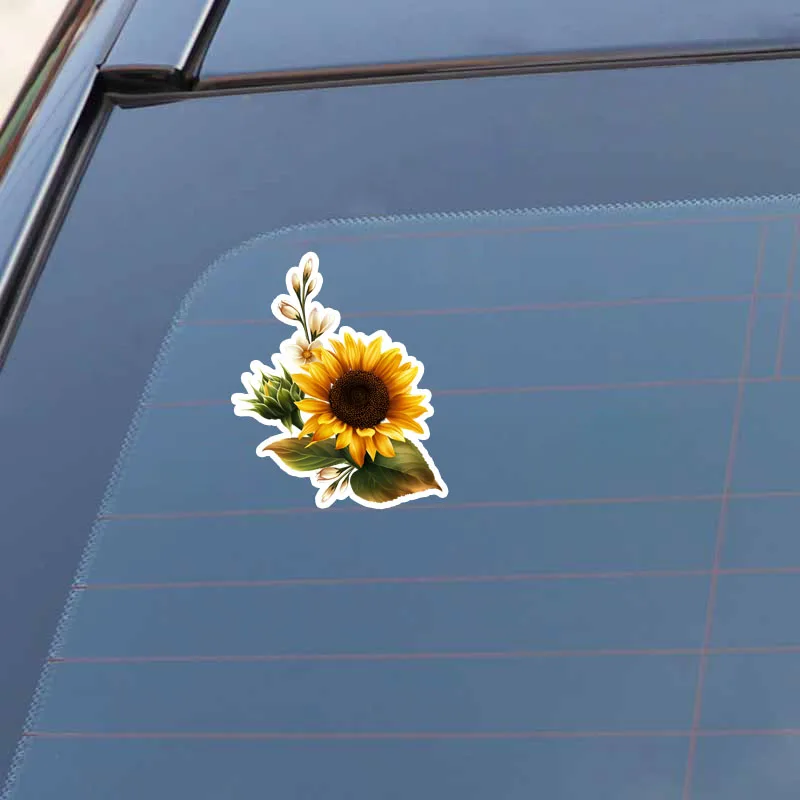 Aliauto Schöne Sonnenblume Auto Aufkleber Hohe Qualität Personalisierte  Auto Dekorative Blumen Aufkleber, 11*14CM