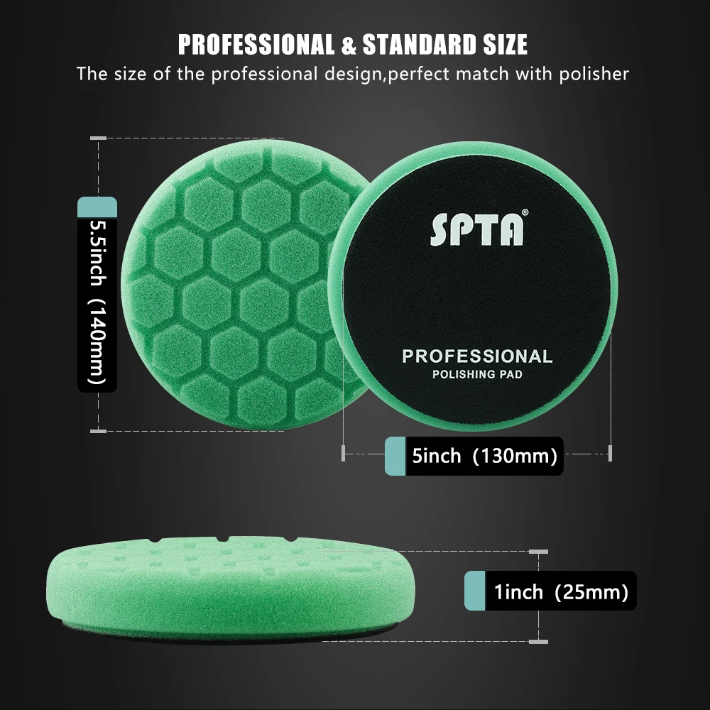 (Bulk Sale) SPTA 3"/5"/6"/7"Car Spong Buffing Polishing Pads Car Polish Pad with Honeycomb Pattern For Car Polishing/Waxing