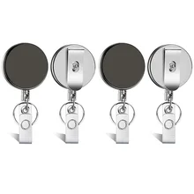 4 шт. Профессиональный сверхмощный выдвижной держатель Бейджа Бейдж катушки ID держатель с брелок кольцо клип для ID карты карабин Ke