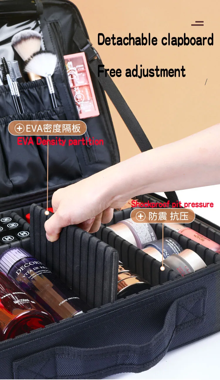 New Professional Makeup Organizer Cosmetic Case Bag Large Capacity Storage Case Multilayer Suitcase