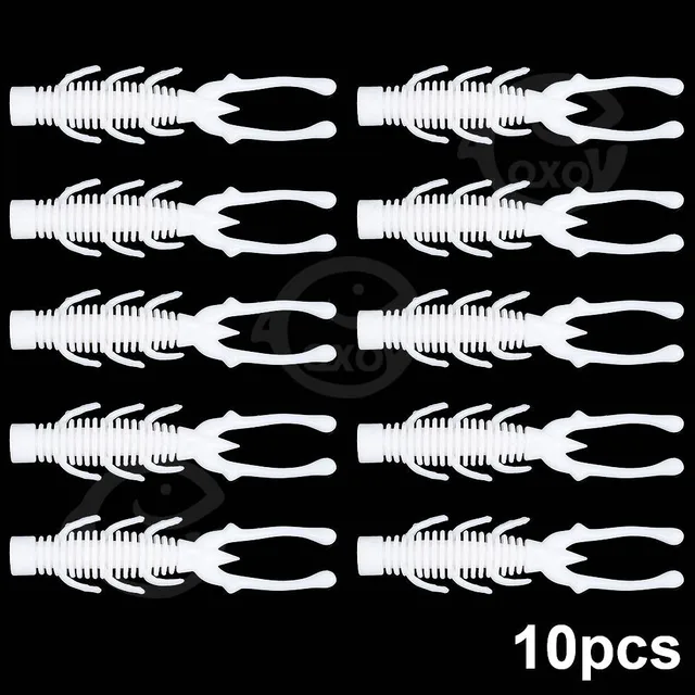 QXO 10pcs/lot Fishing Lure Soft Lure Silicone Bait TPE Sea Fishing Worm Spinnerbait Surface Lure Shrimp Lure  Accessories J 10pcs