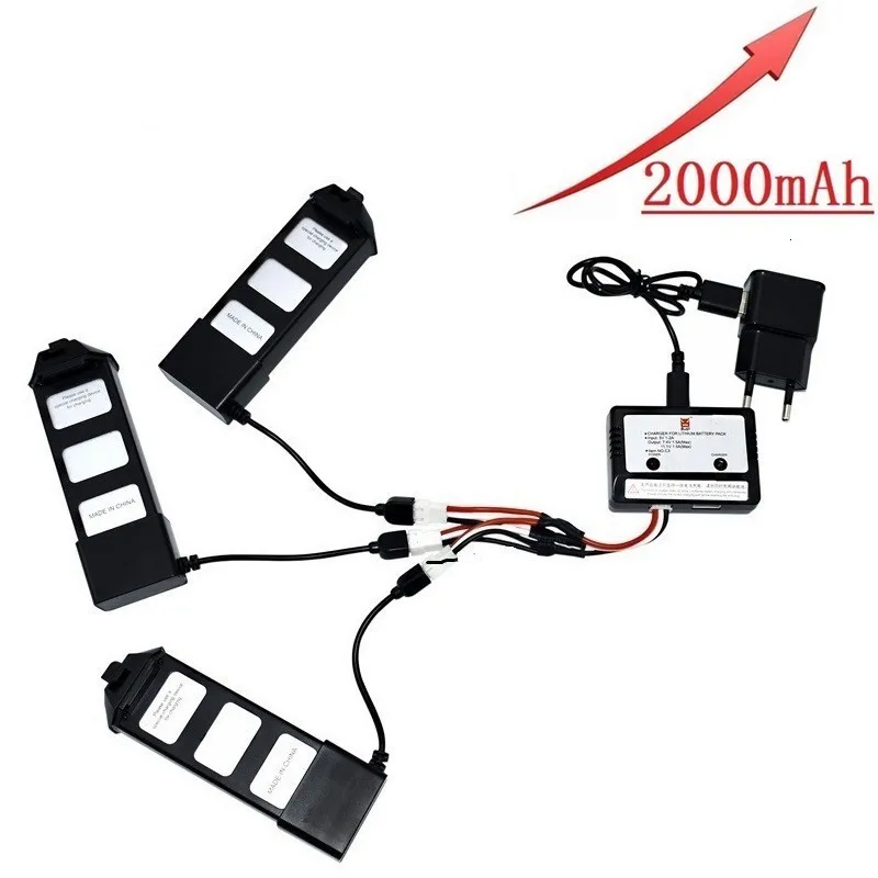 Обновленная батарея 7,4 V LiPo для MJX R/C Bugs 5W B5W RC Quadcopter запасные части 7,4 v 2000mAH 25c аккумулятор для дрона JJRC X5 Pro 3 шт