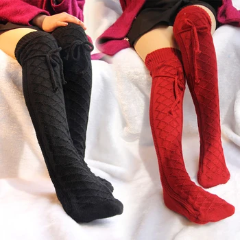 

Winter Warm Thicken Socks For Women Girls High Sexy Stretch Overknee Medias Long Cotton Funny Happy Socks