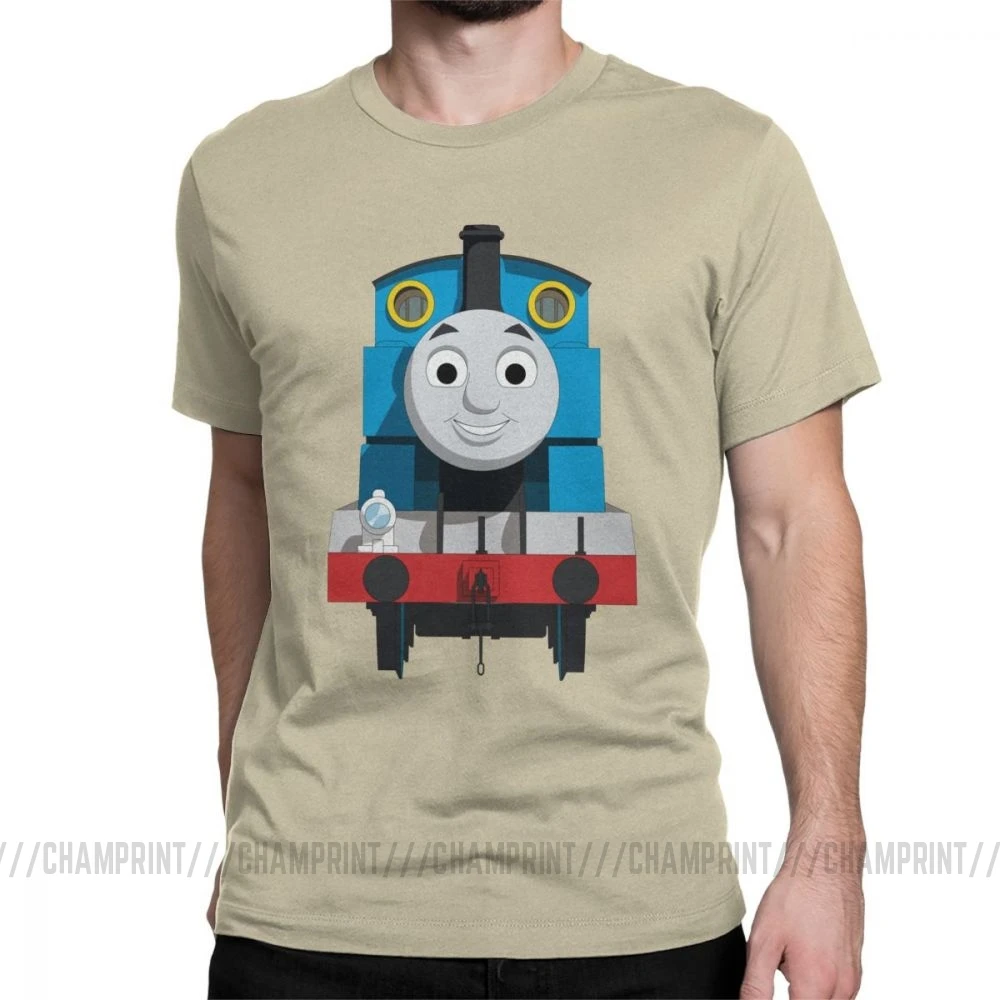 Мужская футболка с очень удобным двигателем Томас и его друзья, топы из хлопка, новинка, футболка с коротким рукавом 6XL, футболки - Цвет: Хаки