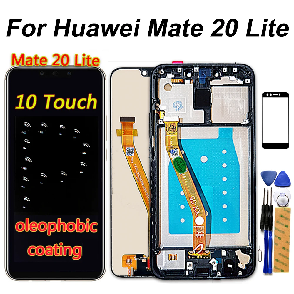 6 3 дюймов ЖК дисплей сенсорный экран Dizigiter huawei mate 20 Lite сборка рамка олеофобное