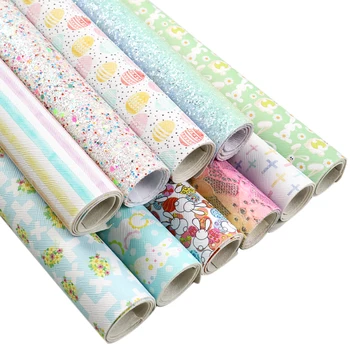 

10pcs/lot Egg Printed 20*34cm Easter Synthetic Leather Set Faux Leather Sheets DIY Handmade Materials,1Yc10255