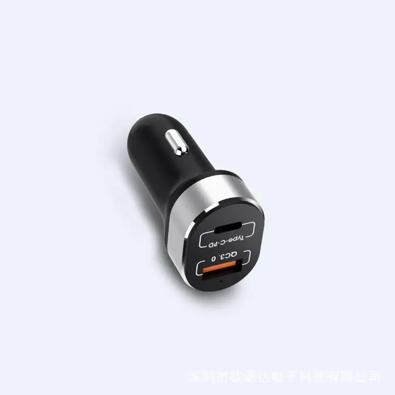 Стиль, модель 2usb автомобильное зарядное устройство, прикуриватель автомобильное зарядное устройство QC3.0+ PD Быстрая зарядка Android мобильный телефон Char