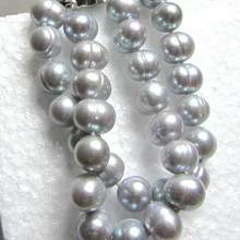 DYY 914+++ подлинный двойной нитей tahitian Серебряный серый жемчужный браслет 7,"-8"