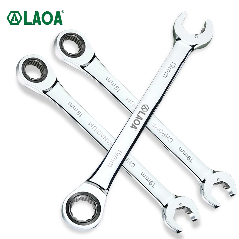 and More LAOA Special Open End Ratcheting Wrench Hand Tool Perfect for Repairing Bicycle 22mm 1pcs Each Machinery High Torque Cr-V Material Car 