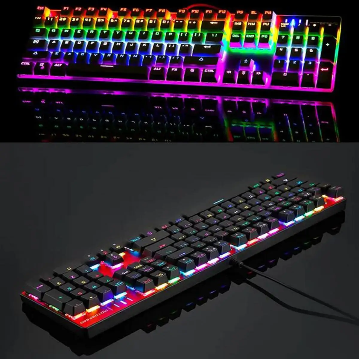 MOTOSPEED CK104 104 Key Gaming Keyboard Outemu Blue Switch USB Wired Colorful LED Backlit RGB Anti Ghosting For Computer Gamer