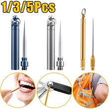 Plein air EDC titane cure-dents Multi outil Portable Mini multi-outil bouteille fruits fourchette aiguille multifonctionnel outil Camping pique-nique
