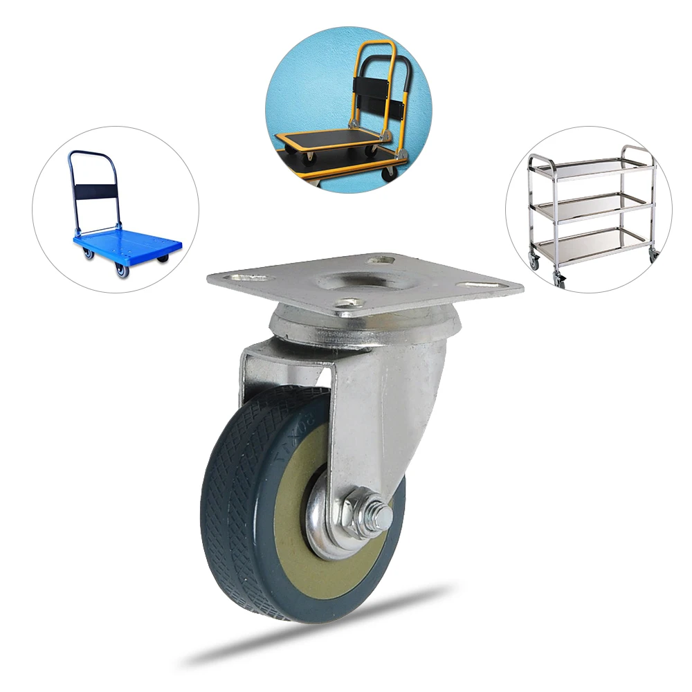 4pcs/set Flat Plate Casters Wheel 2in Universal Wheel Furniture Cabinet Casters Flat Wheel Trolley Sofa Office Chair Wheels