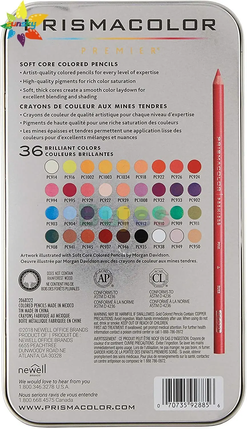 Prismacolor Premier Thick Core Colored Pencil Set, 24-Pencil Set,  Highlighting & Shadowing 