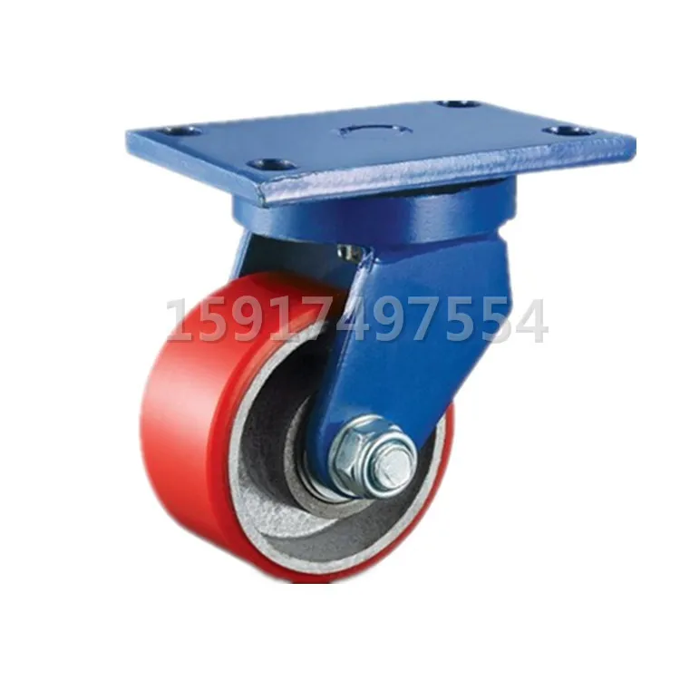 

Super Heavy Duty 4-Inch Universal Wheel Polyurethane Casters Industrial Caster Iron Core PU Wheel Portal Frame round Blue Bracke