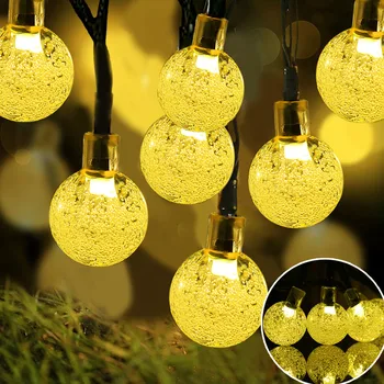 

Solar String Lights LED Bubble Beads Decorative Lights Outdoor Christmas Landscape Garden Lights