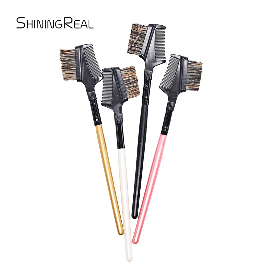 ShiningReal 1Pcs 2 in 1 Dual Use Eyebrow Comb Eyelashes Extension Applicator Brush Professional Cosmetics Beauty Make Up Brushes | Красота и