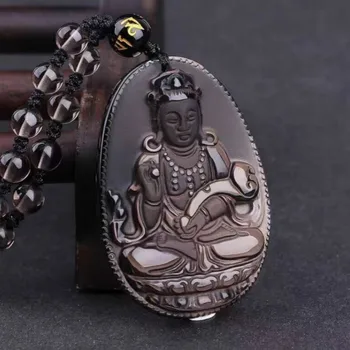 

Natural Stone Genuine Ice Obsidian Buddha Necklaces Women Lucky Pendant Necklace Blessing Fashion Jewelry Accesorios Mujer Men