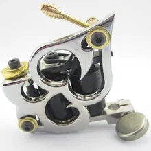 One Silver Top Tattoo Machine Gun 10 Wraps Coil For Kit Power Set Tattoo Tools Supply CEM09