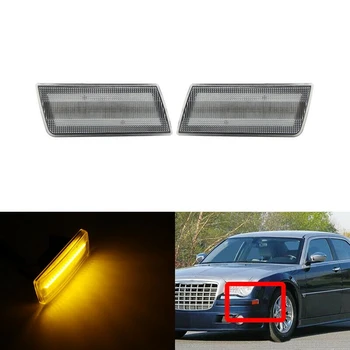 

NEW-Car Clear Lens Amber LED Front Side Marker Light Turn Signal Light for Chrysler 300 2005-2010 4805860AA 4805861AA