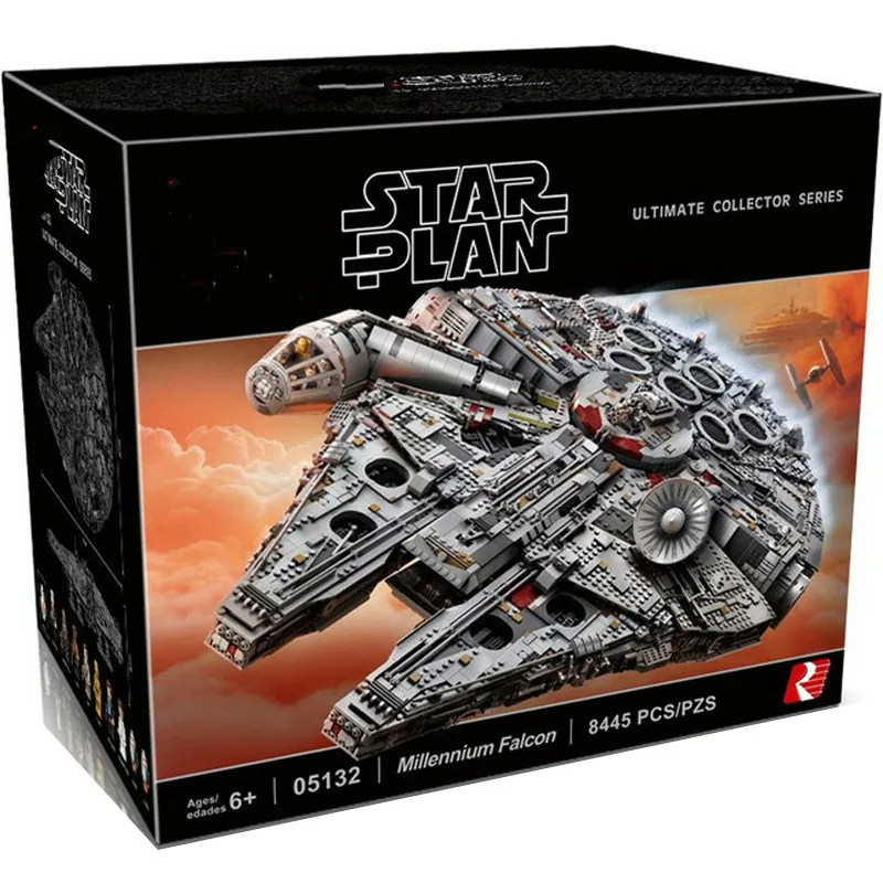 

In Stock 05132 New Millenniums 8445pcs 75192 legoinglys Star wars Falcon Series Ultimate Collectors Model Building Bricks Toys
