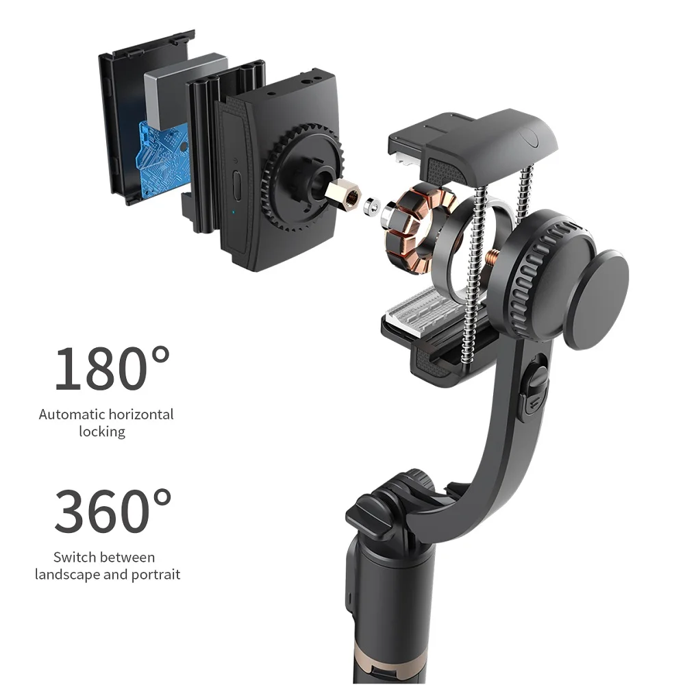 Estabilizador do Telefone Suporte para Iphone Ruzsj Bluetooth Handheld Cardan Móvel Q08 Selfie Vara Titular Ajustável - Huawei L08 - Image 4