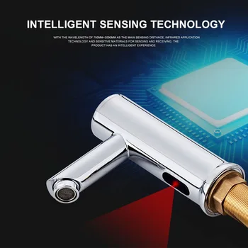 

Single Hole Brass Battery Powered Electric Sink Tap Home Kitchen Bathroom Automatic Sensor Cold Water Rustproof Basin Faucet