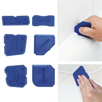 

6pcs Scraper Tool Kit Blue Silicone Sealant Spreader Spatula Scraper Replacement Fugi Grouting Scraper Tool Kit