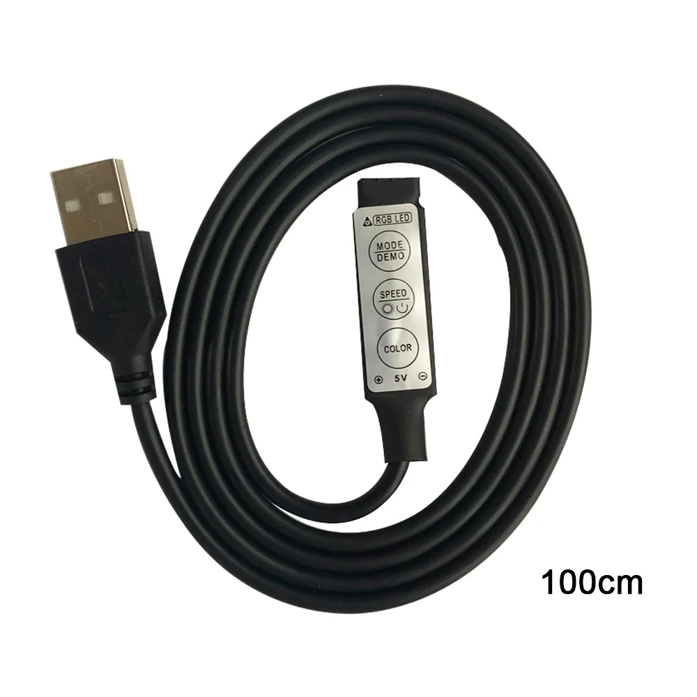 50 см 100 см DC5-24V USB RGB контроллер светодиодный диммер с 3 клавишами 4Pin гнездовой разъем для RGB Led USB полосы