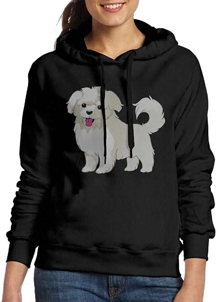 TSDFC Women Maltese Funny Running Black Fleece |