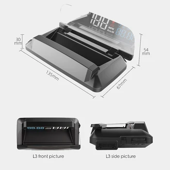

5 Inches L3 OBD2 Heads Up Display Universal Car SUV HUD With Reflection Board Car Speed Projector Windshield Head Up Display