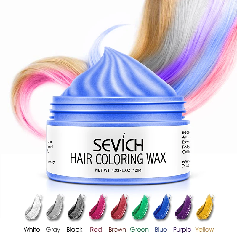 Sevich Temporary Hair Color Wax Men Diy Mud One-time Molding Paste Dye Cream Hair Gel for Coloring Styling 120g Silver Grey temporary hair color wax