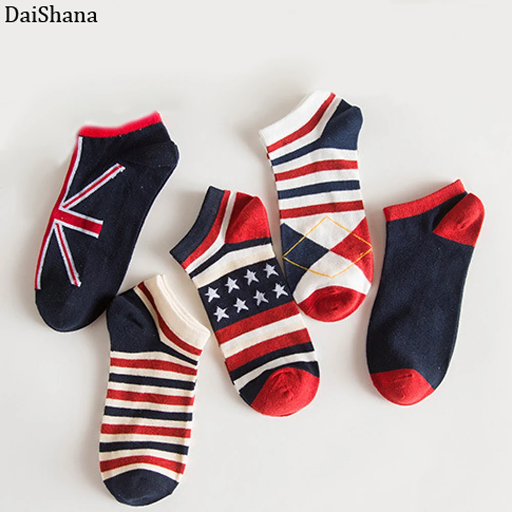 

Miya Mona British Style Men Socks Casual Work Business National Flag Cotton Fashion Stripe Series Colors Winter Socks Men