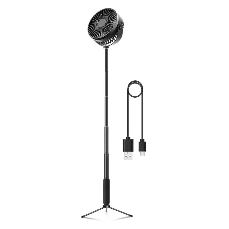

Telescopic Floor Desk Fan 2000mAh Rechargeable Battery 3 Speeds Camping USB Fan