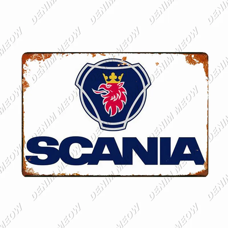 Металлическая вывеска Scania, винтажная жестяная вывеска для тяжелых грузовиков, ретро настенный художественный плакат для гаража, бара, паба, человека, пещеры, наклейка, домашний декор, WY116