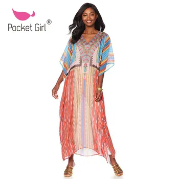 

Pocket Girl 2020 Women Cover Up Lace Hollow Crochet Swimsuit Beach Dress Women Summer Ladies Cover-Ups Bathing Suit Beach Wear