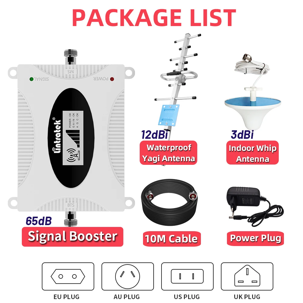 린트라텍 700mhz 850mhz B28 B5 신호 증폭기 900 1800 GSM CDMA LTE UMTS 모바일 리피터 밴드 28 셀룰러 증폭기 안테나 키트