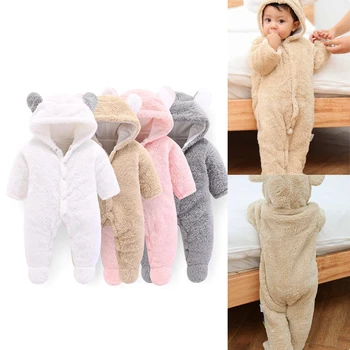 

Popular Newborn Baby Winter Hoodie Clothes Polyester Infant Baby Girls Pink Climbing New Spring Outwear Rompers Boy Jumpsuit