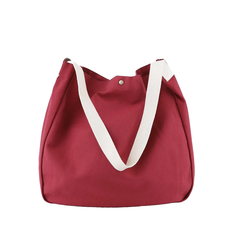 

Ougger Large Crossbody Ladies Bags Shoulder Bags Summer Red Canvas Casual Simple Literary Large Capacity Bag for Outdoor